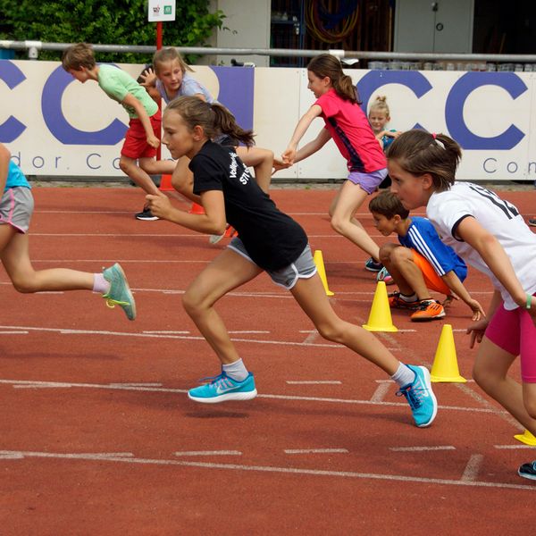 Kinderleichtathletik vor Ort am 28. Juni 2018 in Stuttgart-Degerloch