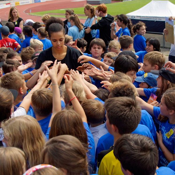 Kinderleichtathletik vor Ort am 28. Juni 2018 in Stuttgart-Degerloch