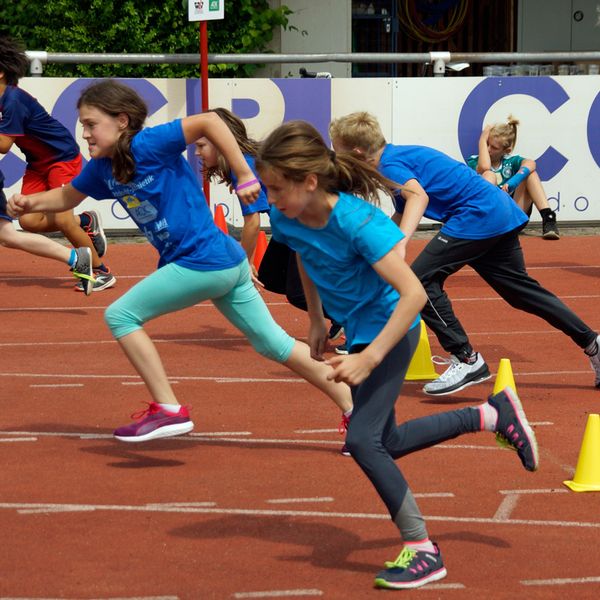 Kinderleichtathletik vor Ort am 28. Juni 2018 in Stuttgart-Degerloch