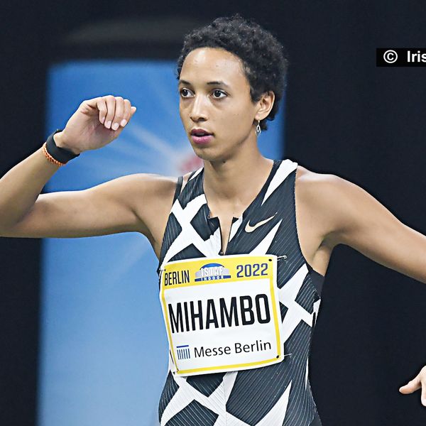 Neue und alte Deutsche Meisterin Malaika Mihambo (LG Kurpfalz) - hier 2022 beim ISTAF Indoor Berlin, Foto: Iris Hensel